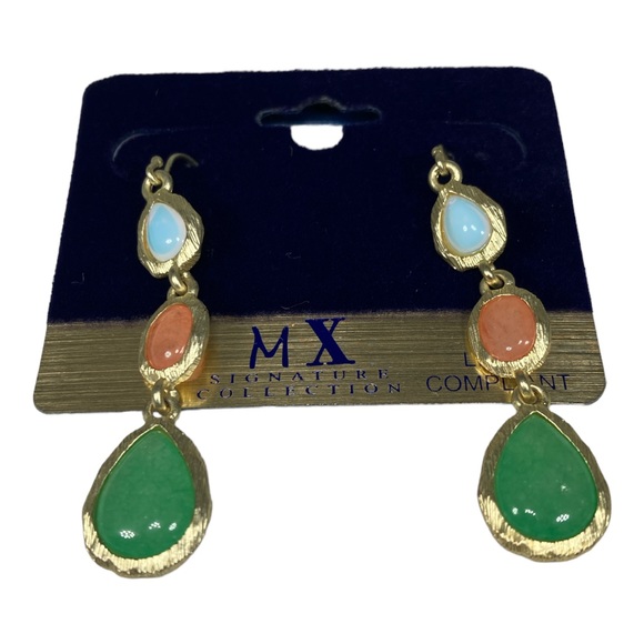 Gold Brushed Dangle Earrings - Picture 4 of 6